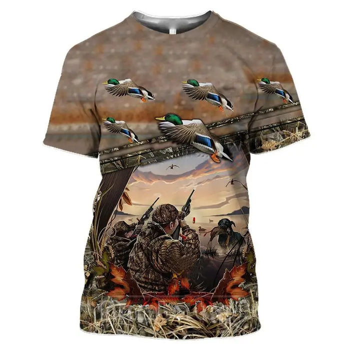 New Camouflage Hunting Wild Duck Animal 3D Print T Shirt