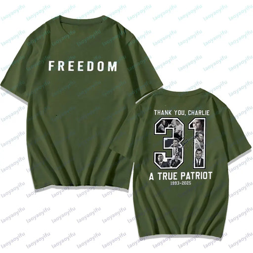 Freedom Charlie Kirk Two Side T Shirt Thank You Charlie Tee