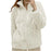 Women Casual Zip Up Fleece Jacket Solid Color Long Plush