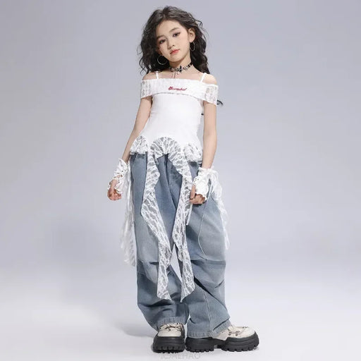 Kid Hip Hop Clothing Dance Costumes Clothes White Off