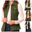 Womens Comfy Zip Up Jacket Solid Color Sleeveless Utility