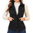 Womens Comfy Zip Up Jacket Solid Color Sleeveless Utility