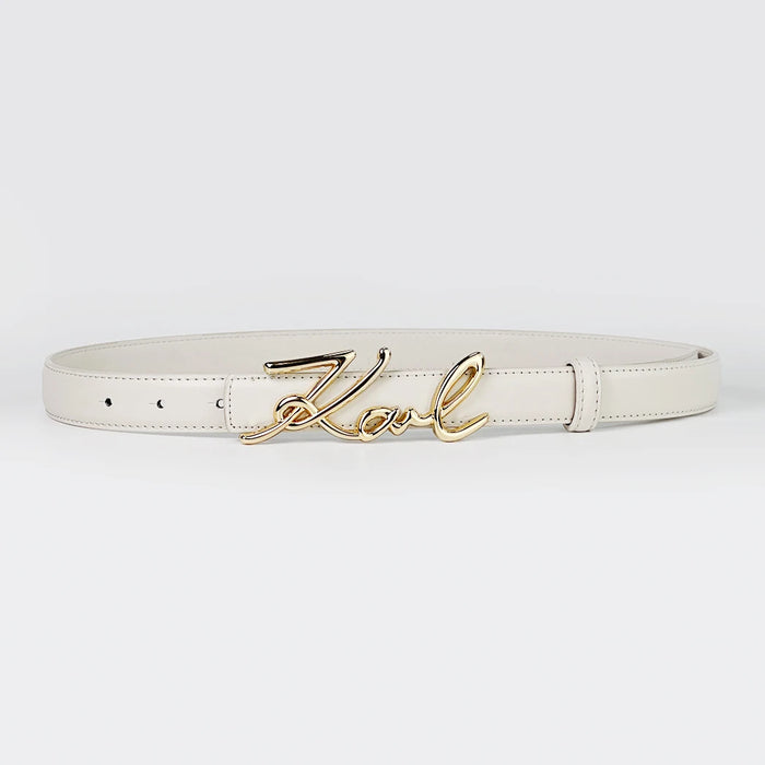 Womens Belt With Wavy Letter Alloy Buckle Meticulously