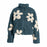 Womens Floral Fleece Jackets Winter Zipper Cropped Coat